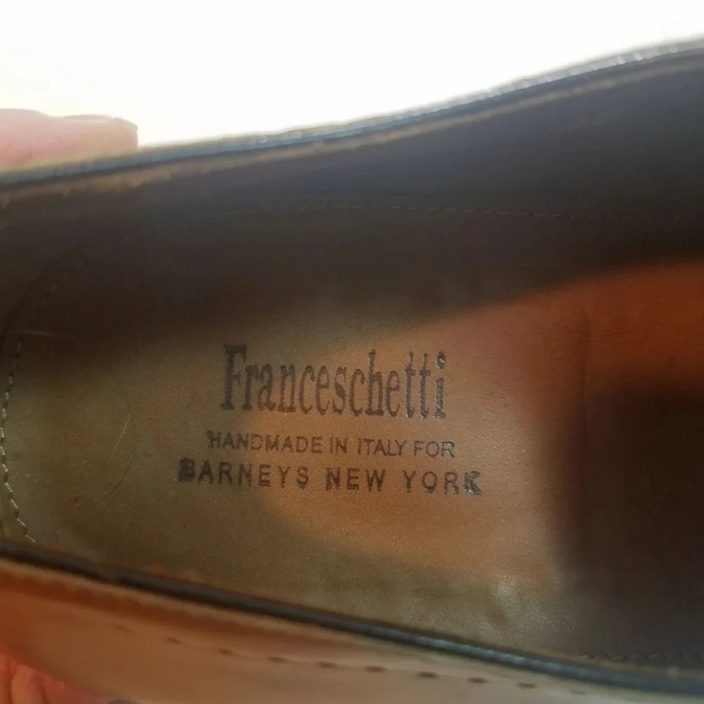 Franceschetti for Barney's New York Size 45 Leather Dress Shoes Made in Italy